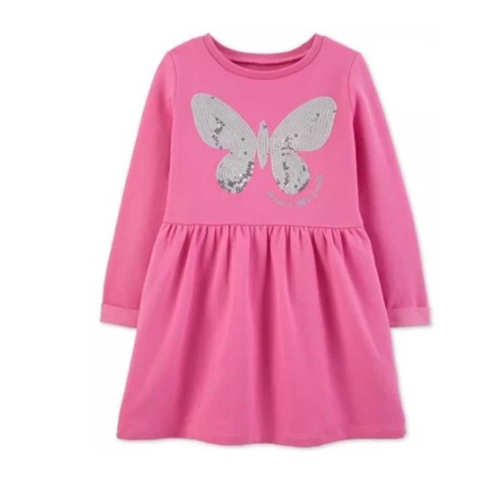 NWT Carter's Baby Sequin Butterfly Fleece Dress